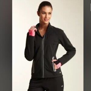 NEW BALANCE Black Performance Sport Windbreaker Zippered Jacket w/ Pockets  SP
